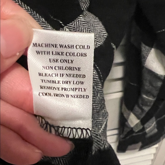 # 0778 + Black and White Plaid Shirt with WHT Patch - Picture 6 of 8